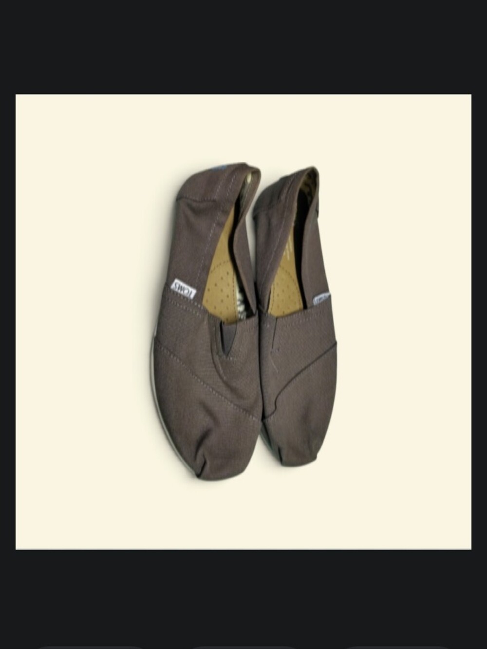 Toms Women's Brown Canvas Slip-On Flats Size 8.5